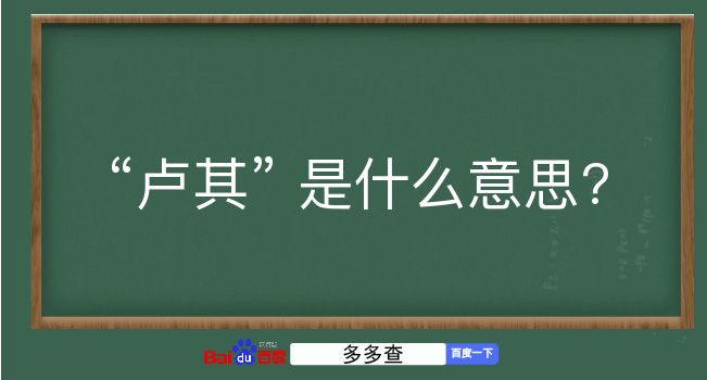 卢其是什么意思？