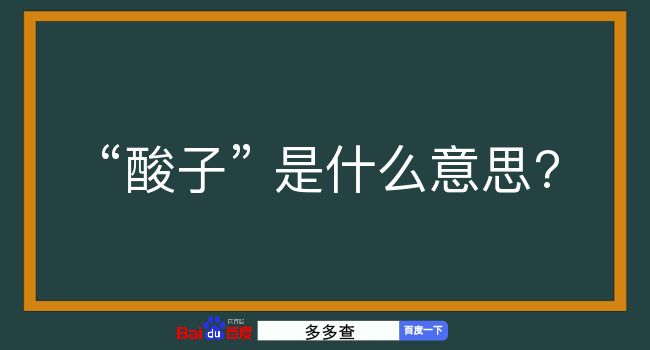 酸子是什么意思？