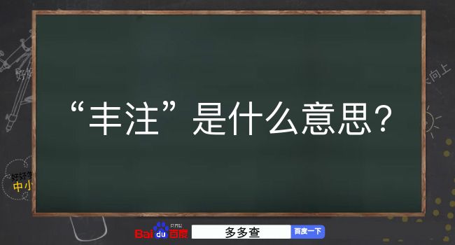 丰注是什么意思？