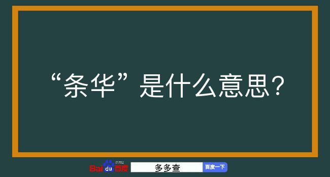 条华是什么意思？