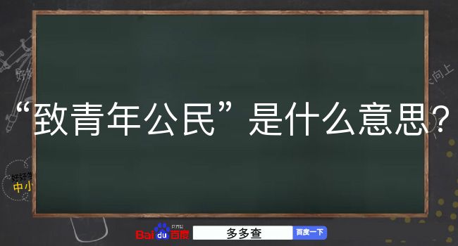 致青年公民是什么意思？