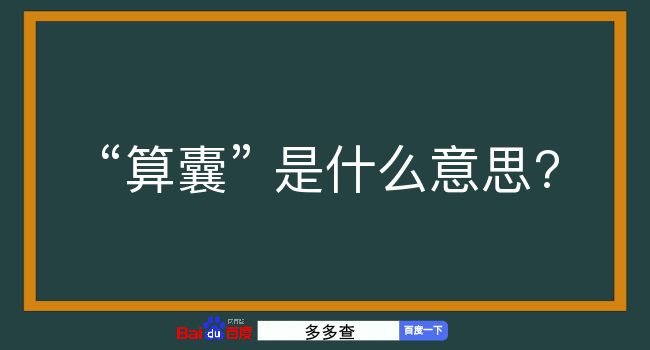 算囊是什么意思？