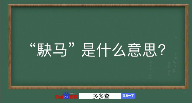 駃马是什么意思？