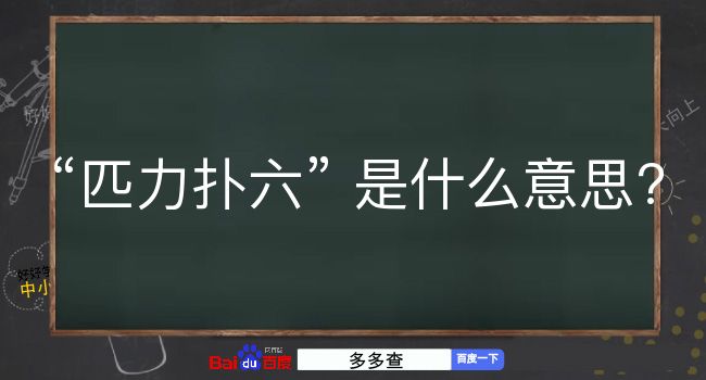 匹力扑六是什么意思？