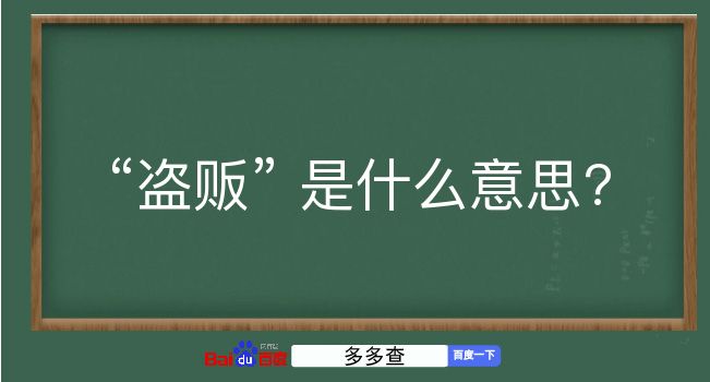 盗贩是什么意思？