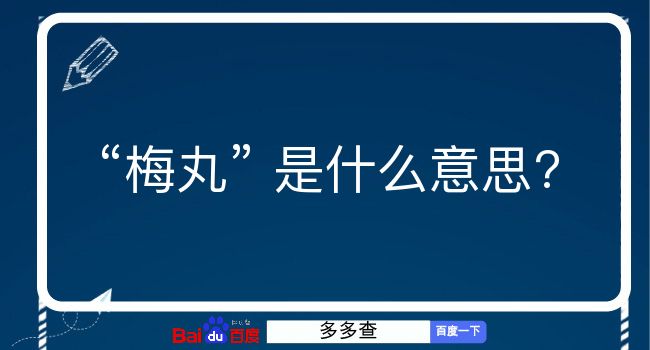 梅丸是什么意思？