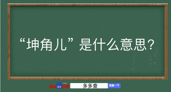 坤角儿是什么意思？