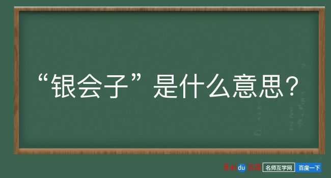 银会子是什么意思？