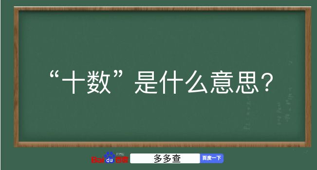 十数是什么意思？