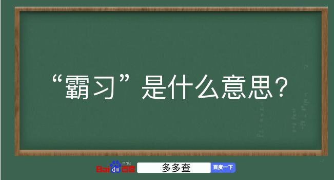 霸习是什么意思？