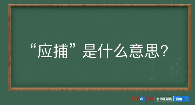 应捕是什么意思？