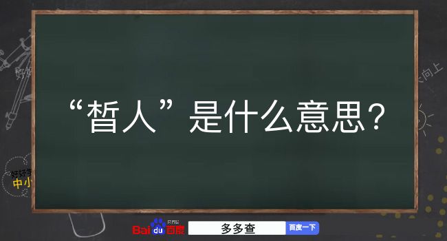 晳人是什么意思？