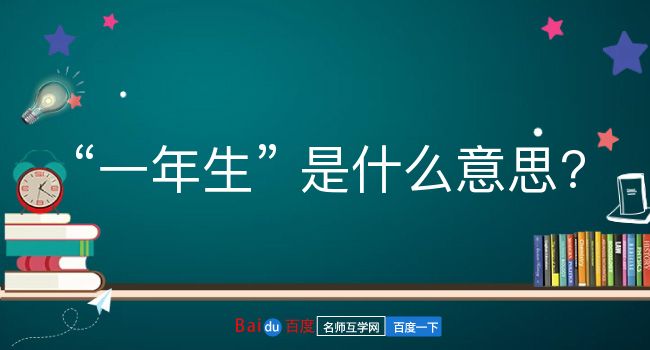 一年生是什么意思？