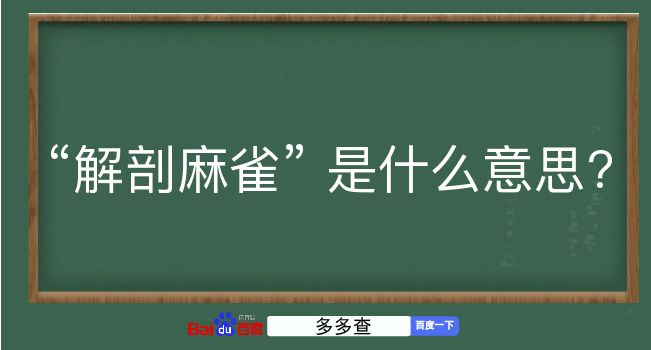 解剖麻雀是什么意思？