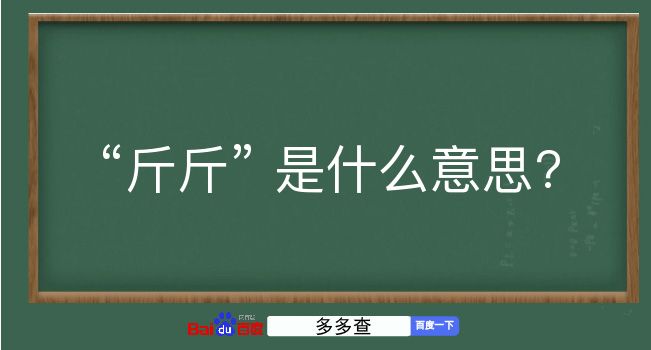 斤斤是什么意思？