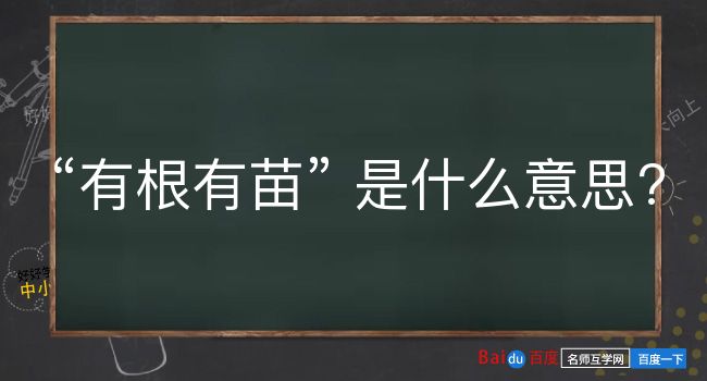 有根有苗是什么意思？