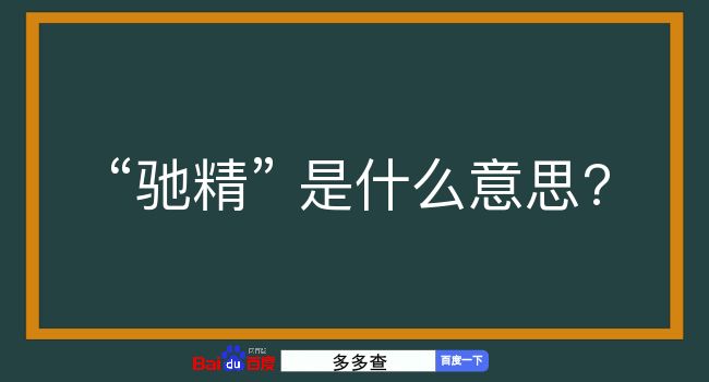 驰精是什么意思？