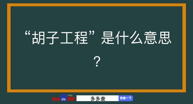 胡子工程是什么意思？