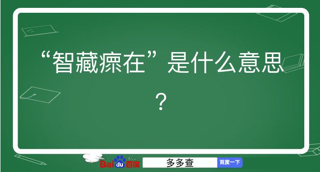 智藏瘝在是什么意思？