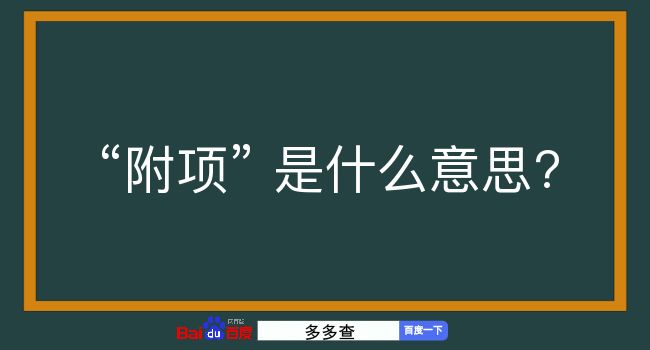 附项是什么意思？