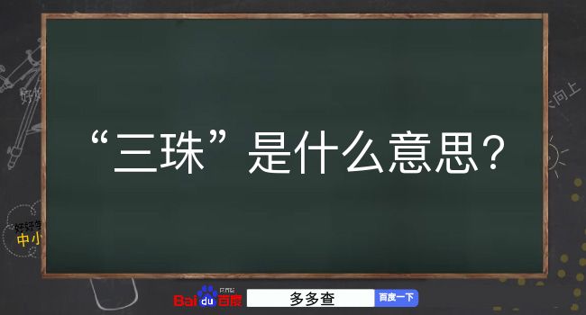 三珠是什么意思？