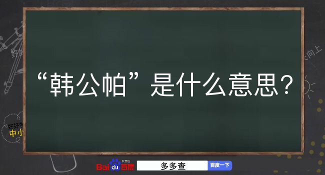 韩公帕是什么意思？