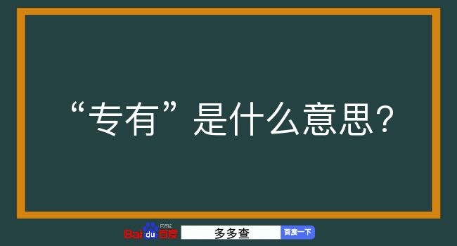 专有是什么意思？