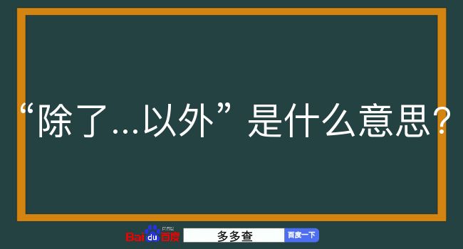 除了...以外是什么意思？