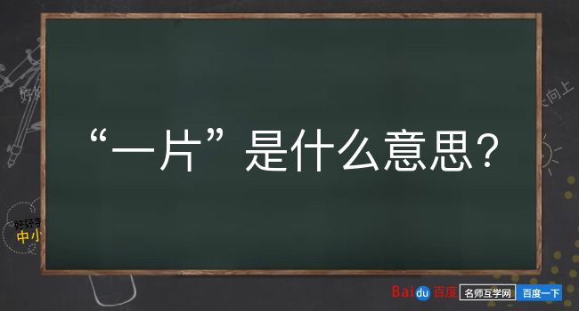 一片是什么意思？