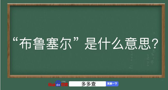 布鲁塞尔是什么意思？