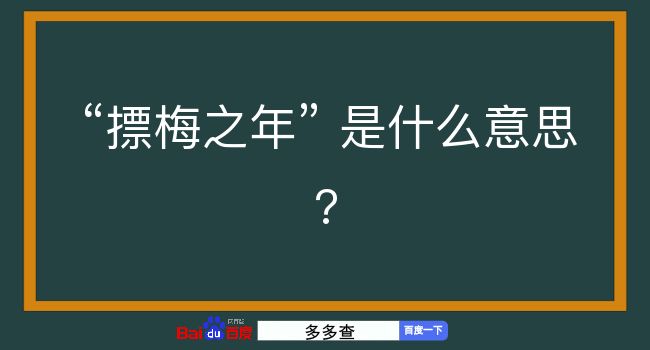 摽梅之年是什么意思？