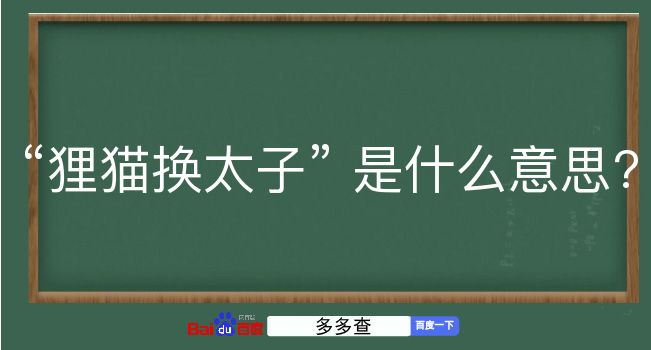 狸猫换太子是什么意思？