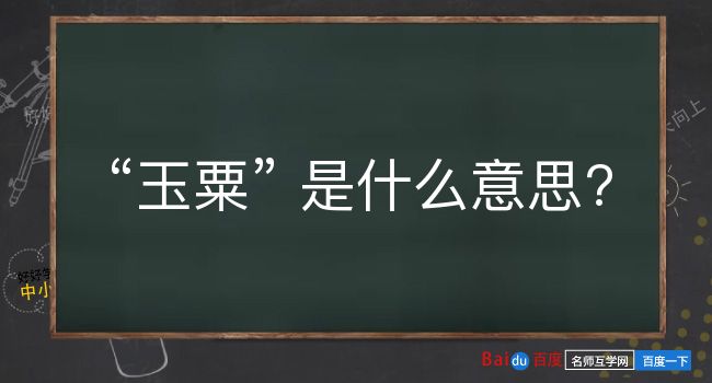 玉粟是什么意思？