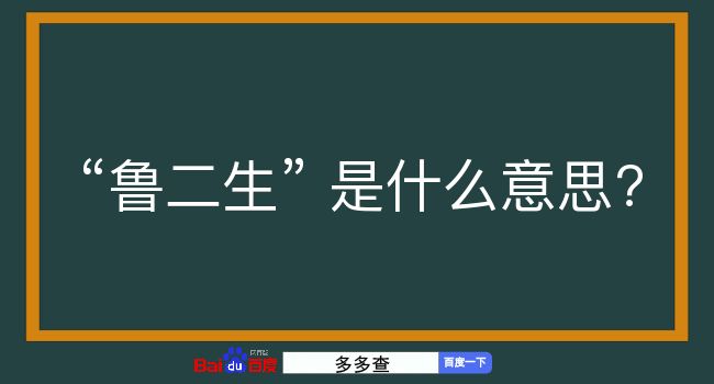 鲁二生是什么意思？