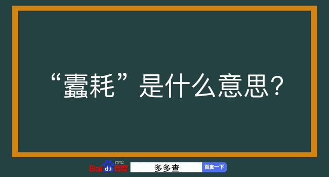 蠹耗是什么意思？