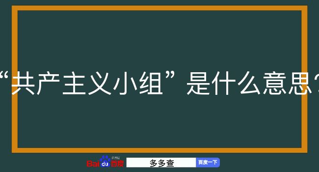 共产主义小组是什么意思？