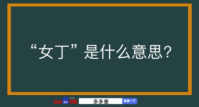 女丁是什么意思？