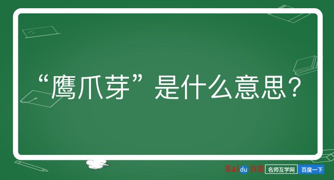 鹰爪芽是什么意思？