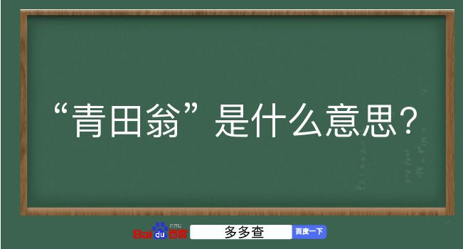 青田翁是什么意思？