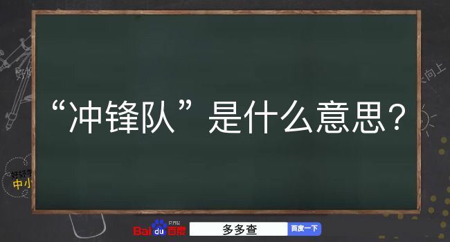 冲锋队是什么意思？